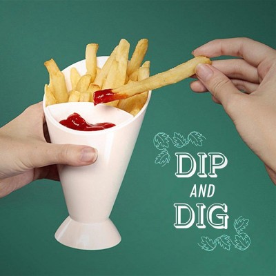  French Fries SNACK CONE STANDS + DIP HOLDER Chips, Finger Food, Carrot Dip, French Fries 